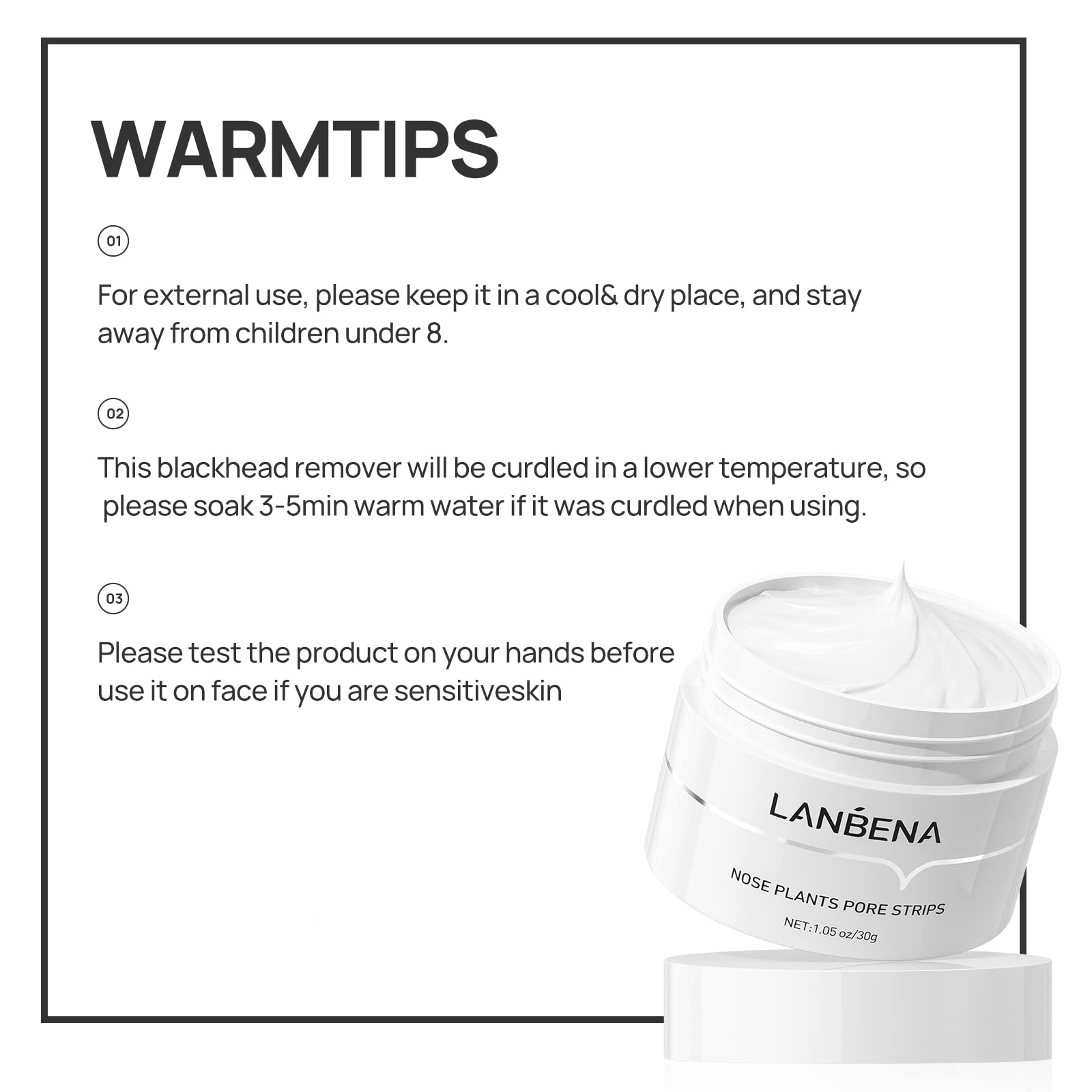 LANBENA Blackhead Remover - Peel Off Mask for Nose & Face, Blackhead Removal Kit 1.05oz