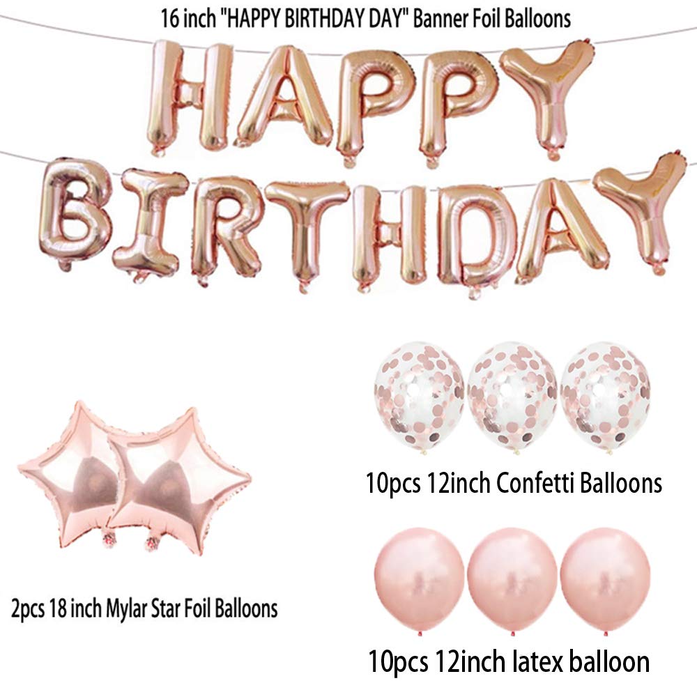 37th Birthday Decorations Party Supplies,37th Birthday Balloons Rose Gold,Number 37 Mylar Balloon,Latex Balloon Decoration,Great Sweet 37th Birthday Gifts for Girls,Photo Props