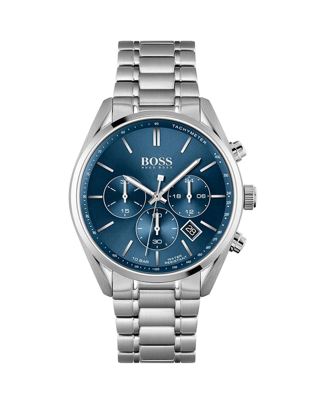 BOSS Men's Quartz Watch with Stainless Steel Strap, Silver, 22 (Model: 1513818)