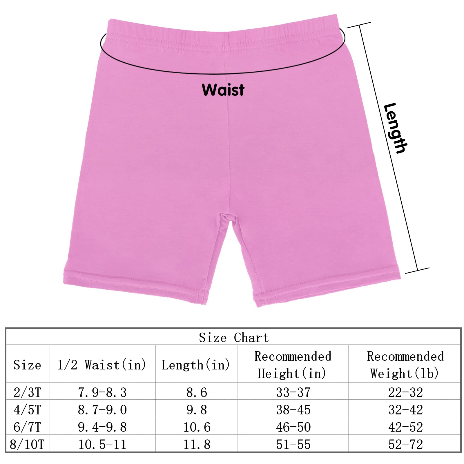 HOLLHOFF 12 Pack Girls Dance Shorts Bike Shorts 4-5T Breathable and Safety Active Under Dress Shorts for Playgrounds Yoga and Gymnastics