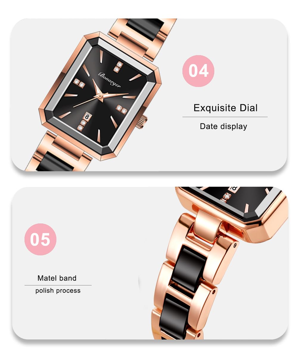 BESTKANG Classic Simplicity Rectangle Women Watches Elegant Ladies Dress Watches with Unique Stainless Steel Band