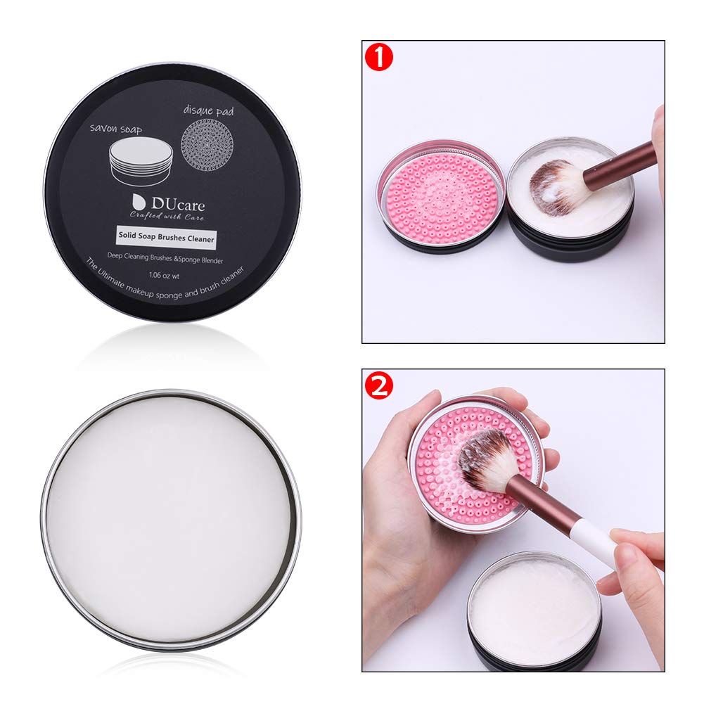 DUcare Makeup Brush Cleaner Shampoo Soap Solid Brush Cleaning Mat Removes Cosmetic Color Brush Cleaner Pad for Cleaning Makeup Sponges Brushes