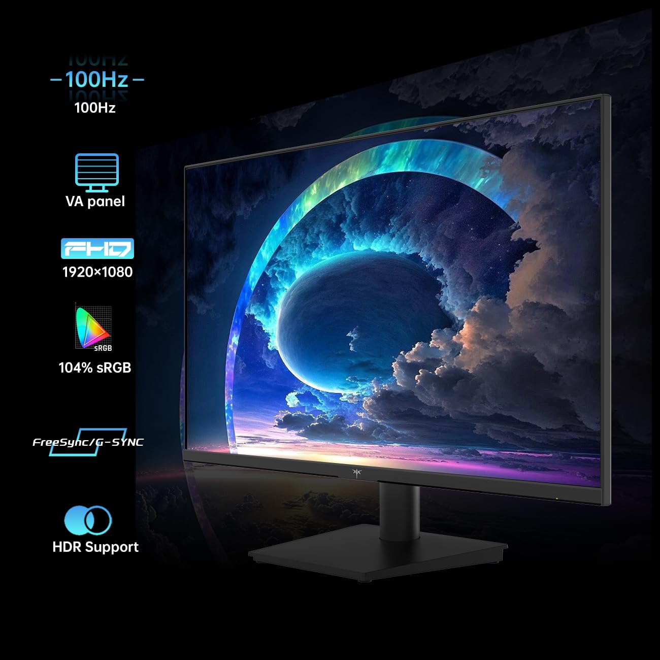 KTC 24 Inch 1080P Full HD Computer Monitor, 100Hz HDR10 Frameless Gaming Monitor with Freesync, HDMI & VGA Ports PC Monitor for Working, VESA, Tilt Adjustable, Eye Care, H24V13