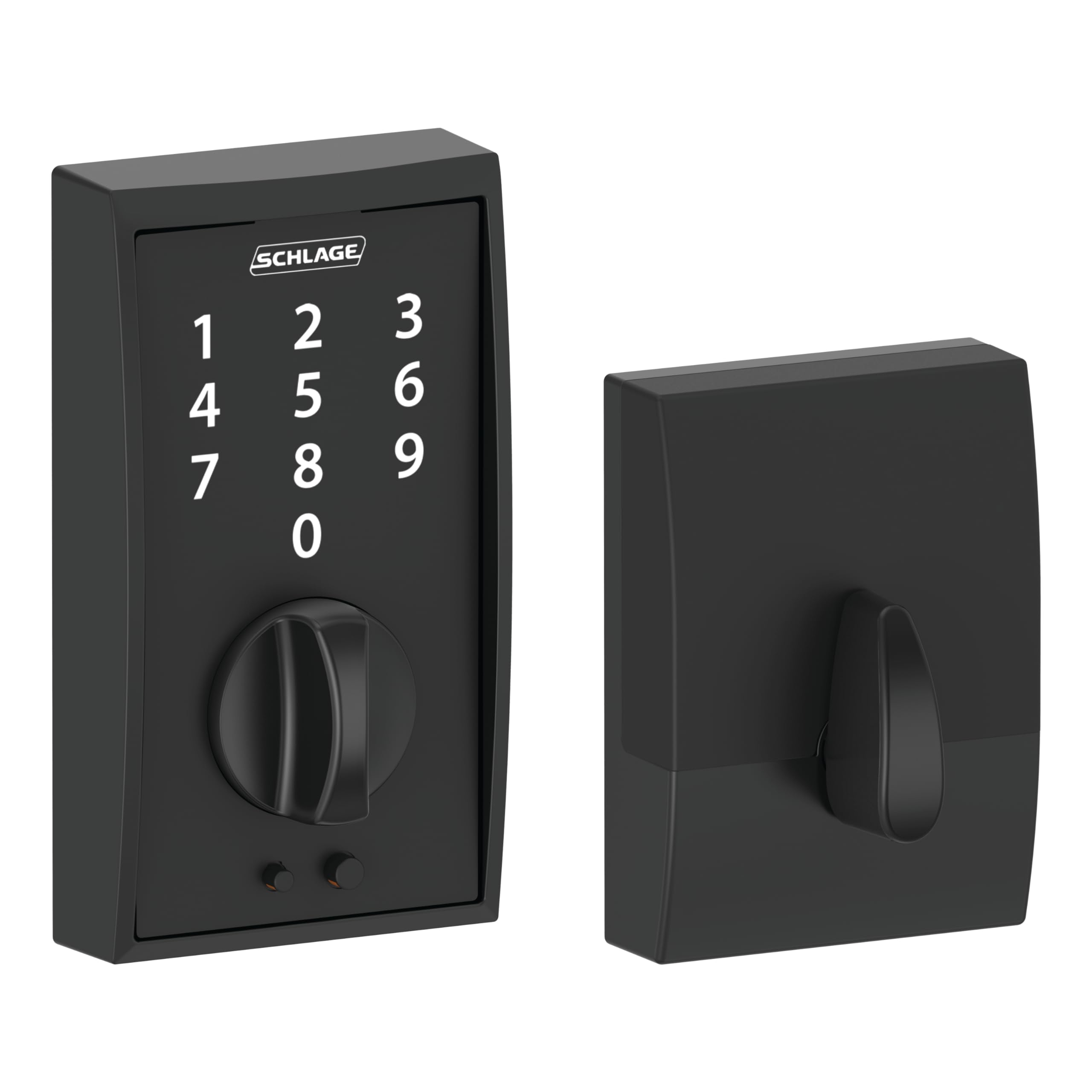 SCHLAGE BE375 CEN 622 Touch Keyless Touchscreen Electronic Deadbolt Lock, Matte Black