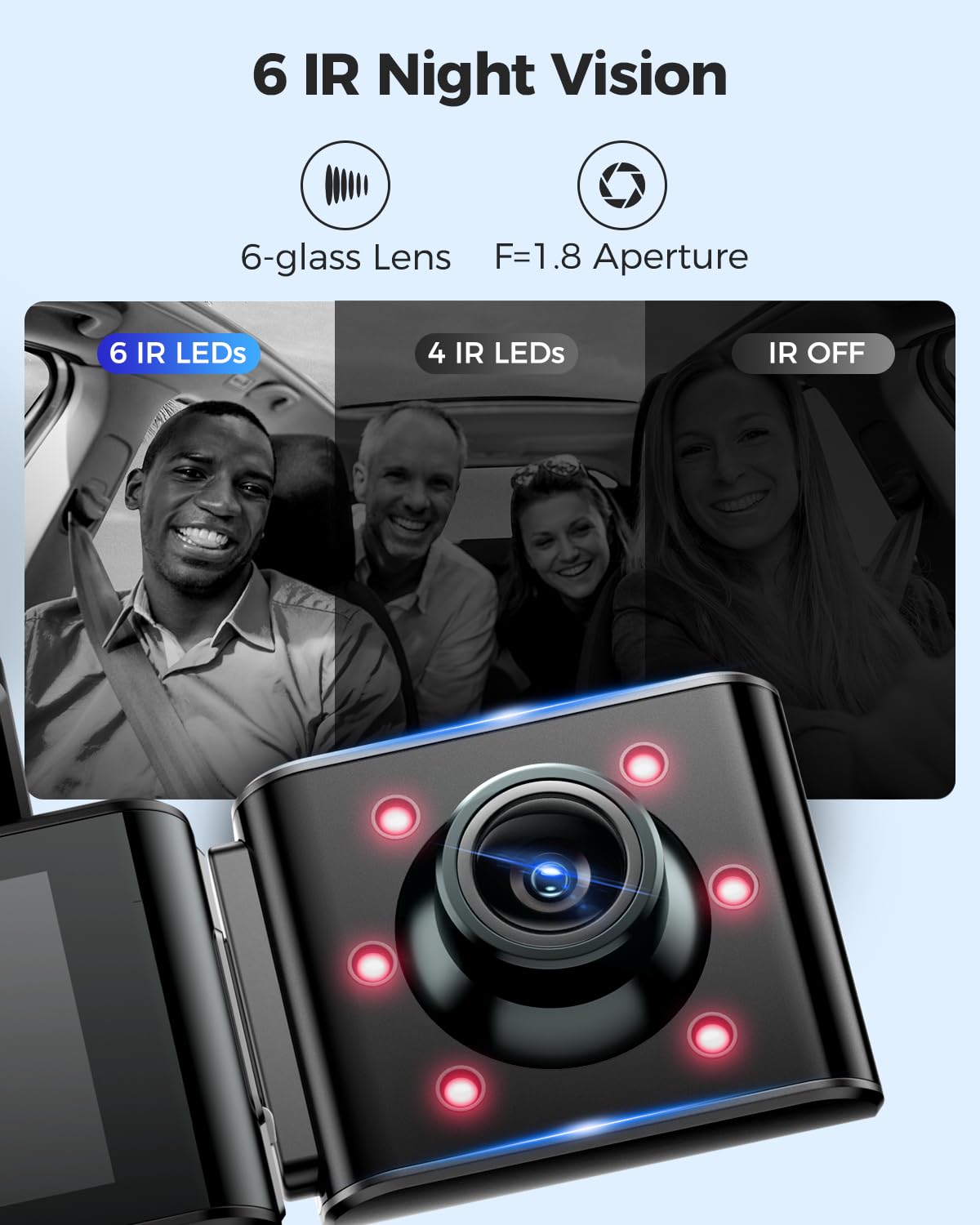 AZDOME M550 Pro 5G WiFi 3 Channel Dash Cam Built-in GPS, 4K+1080P Dual Dash Camera for Cars with 64GB Card, 1440P+1080P+1080P Front and Rear Inside, 3.19" IPS Screen, IR Night Vision, 24H Parking Mode