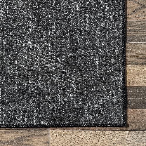 nuLOOM Elspeth Casual Faded Machine Washable Accent Rug, 3x5, Navy