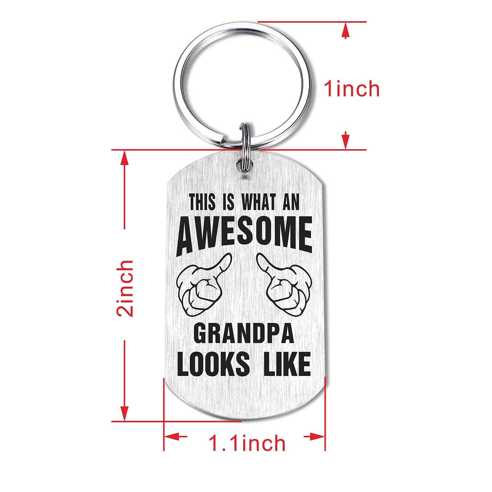 ABNTY Awesome Grandpa Gifts, Best Grandpa Keychain, Appreciation Gifts for Grandpa Grandfather