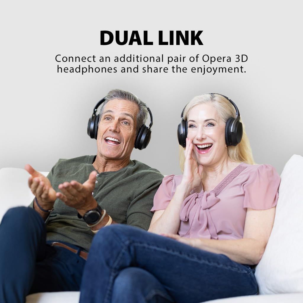 Avantree Opera Plus - Wireless Headphones for TV Watching, Compatible with TVs Equipped with HDMI ARC, Optical or AUX Audio Output Ports, Cinema & Clear Dialogue Modes, Enhanced Volume for Seniors