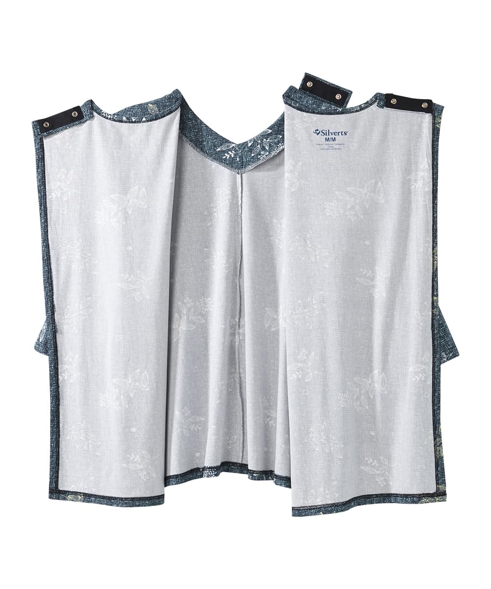 Women’s Open-Back Adaptive Faux Button Top - Leafy Floral 2XL