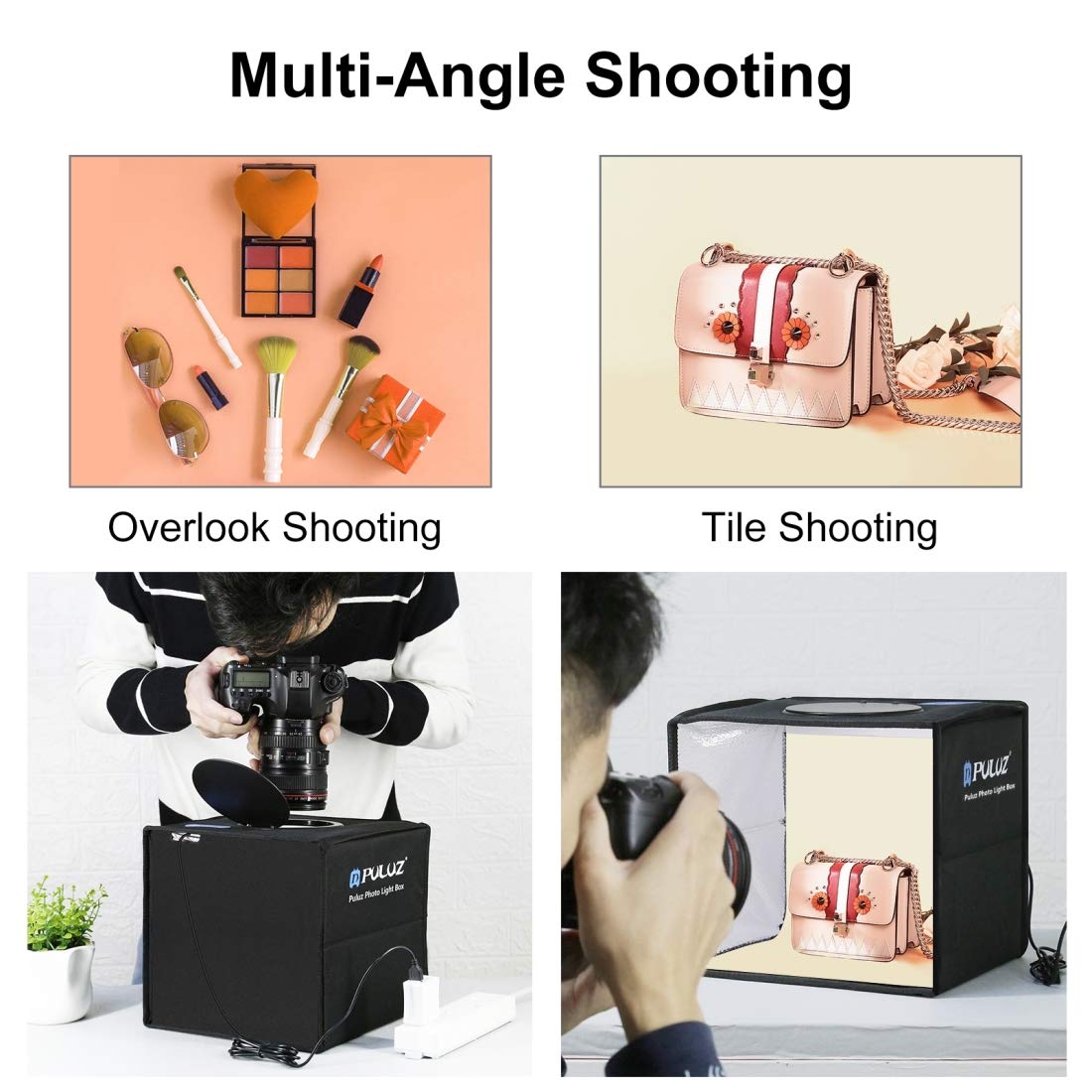 Foldable Photo Box Portable Studio Kit 12 Background Colors LED Dimmable Photography Light Box 25 cm Photo Props Equipment