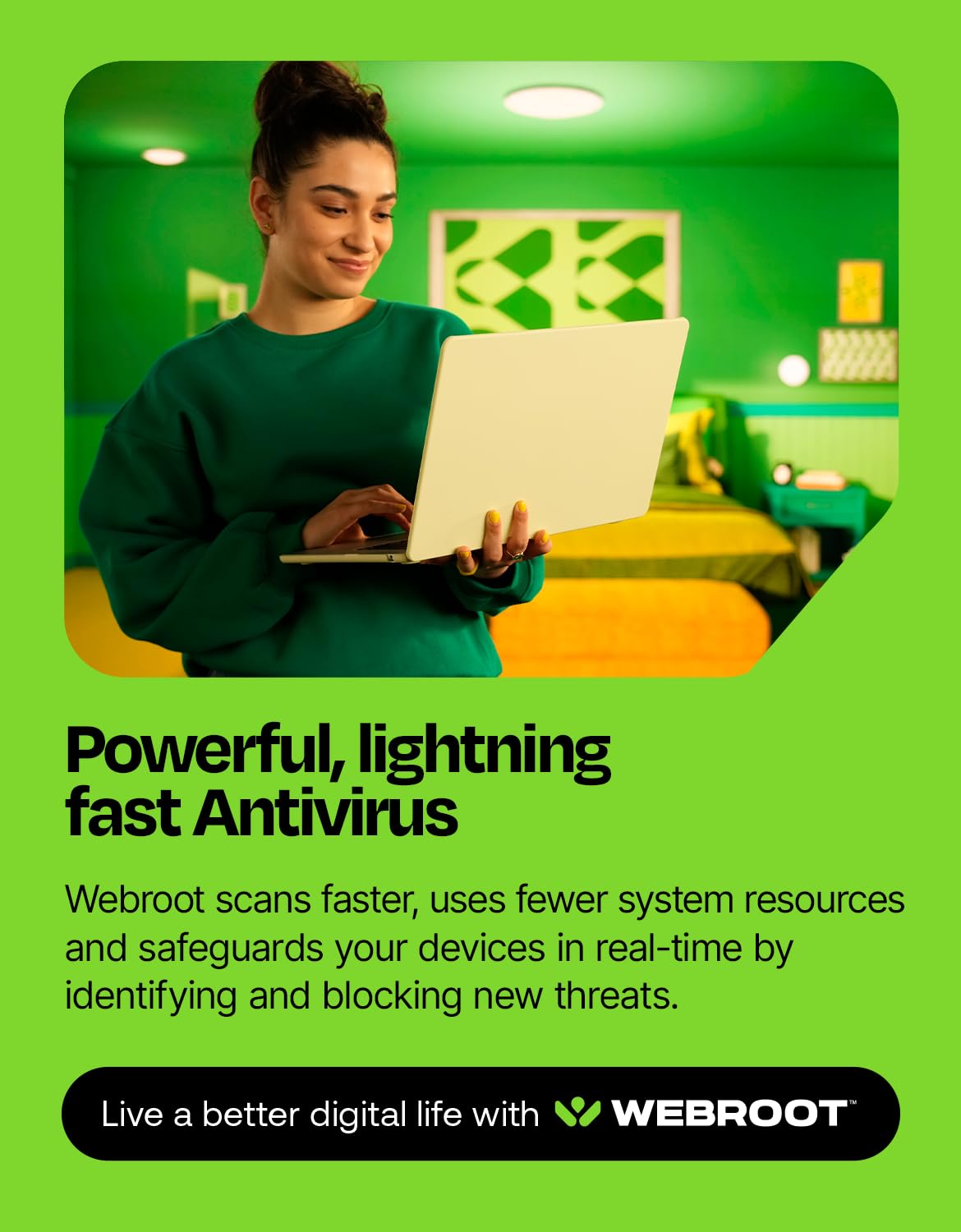 Webroot Antivirus Software 2025 | 3 Device | 1 Year Download for PC/Mac