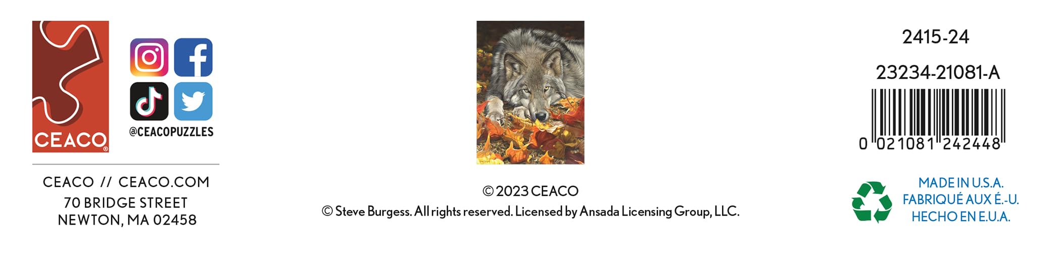 Ceaco - Wolf's Contemplation - 500 Piece Jigsaw Puzzle