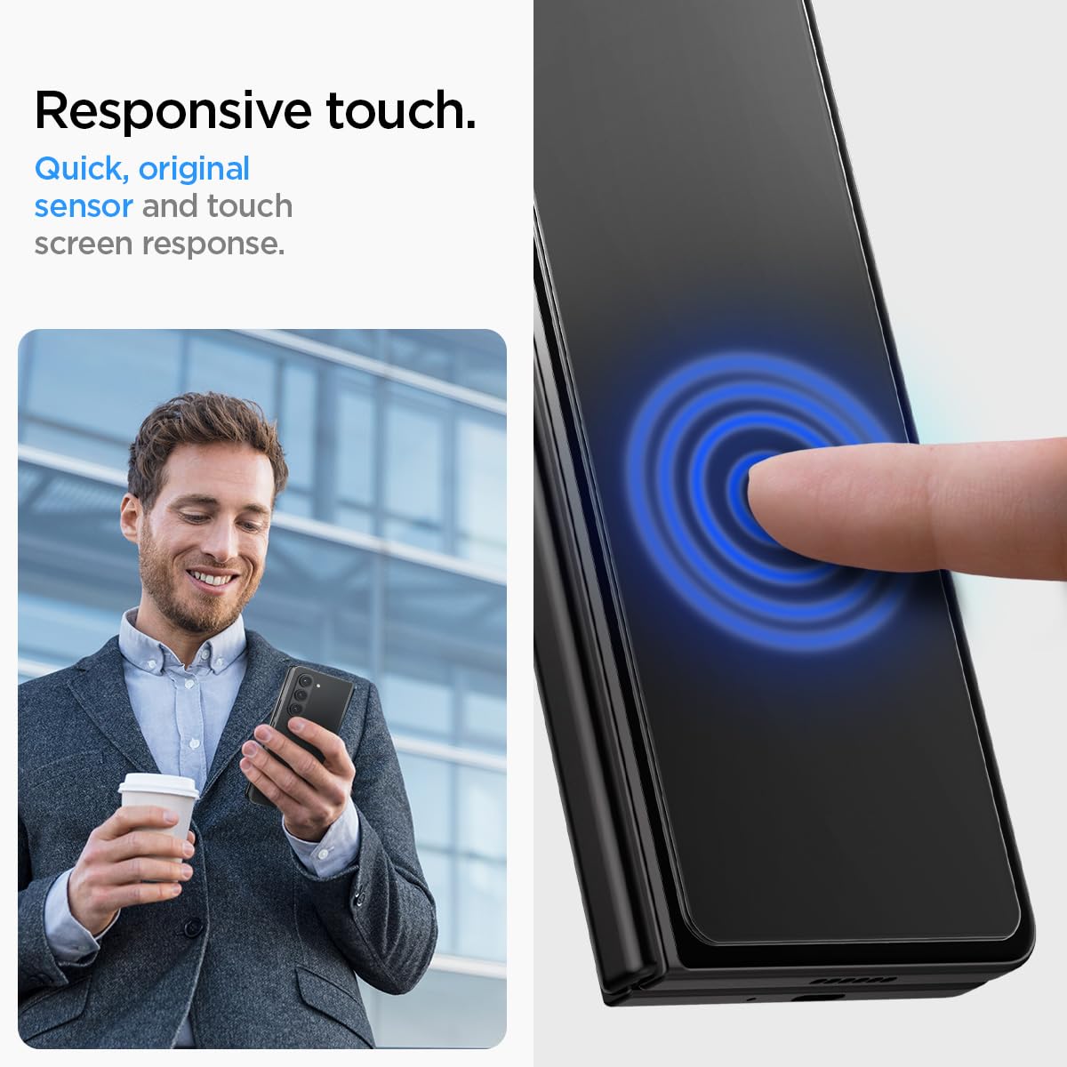 Spigen Tempered Glass Screen Protector [GlasTR EZ FIT] designed for Galaxy Z Fold 5 [2 Pack]