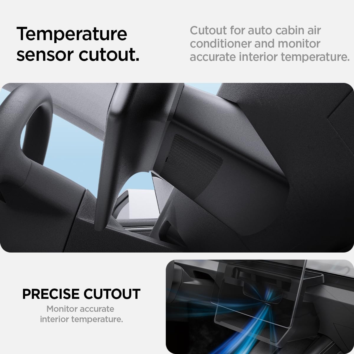 Spigen (Upgraded Under Screen Storage Organizer for Tesla Model Y Juniper (Standard, Premium & Performance 2025/2026) and Model 3 Highland (Standard, Premium & Performance 2024/25/26) - Black
