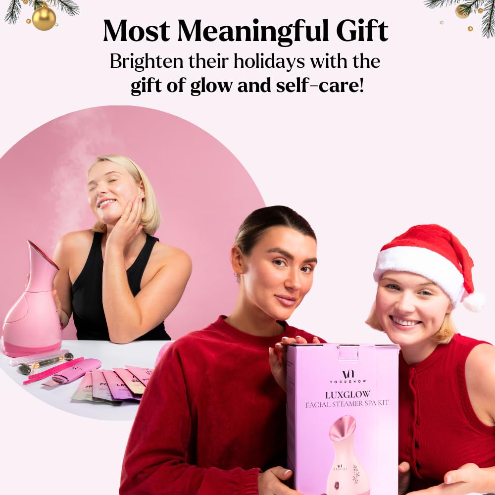 Facial Steamer Spa Gifts with Complimentary 17 Skin Care Tools | Face Steamer Gift Set for Women with Towel Warmer & Humidifier Mode| Self Care Gifts for Women, Spa Gifts, Womens Christmas Gifts