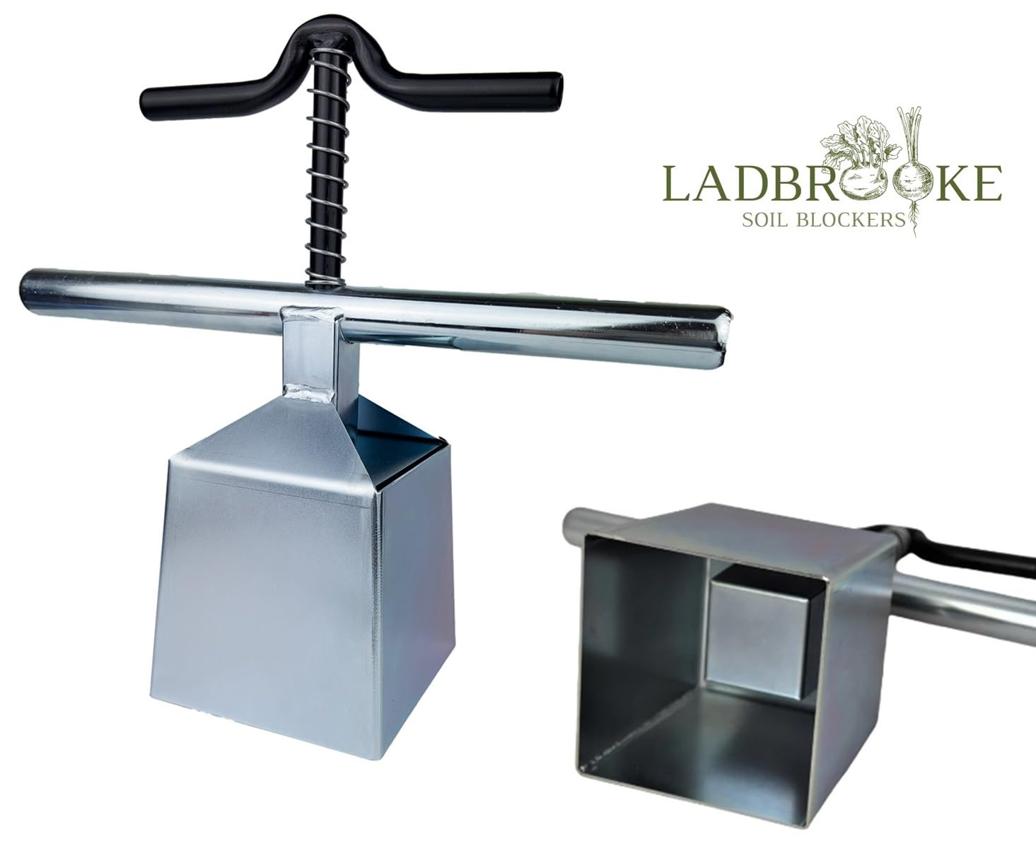Ladbrooke Authentic Soil Block Maker - 6-Pc. Master Grower Nesting System Includes Maxi, Mini 4, Micro 20, Cubic Inserts, 7/8" Seed Dibbles, and Grow Tweezers, Made in England