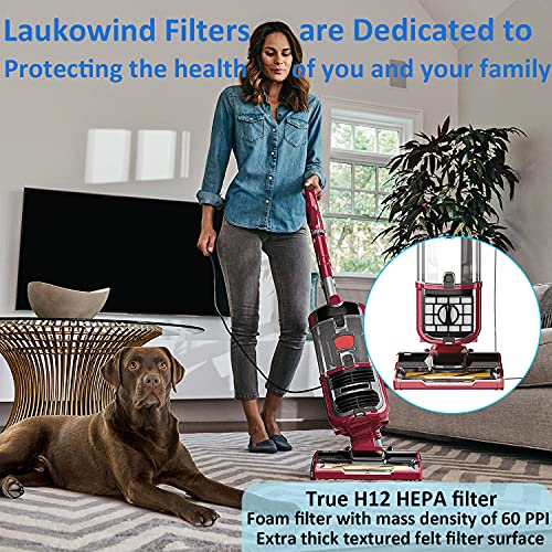 Laukowind Vacuum Replacement Filter for Shark Navigator Zero-M Lift-Away Speed Upright Vacuum ZU560 ZU560C ZU561 ZU562 UV650 ZU572 Part XFFK560 XHEPA560, 2 Foams and 2 Felt Filters and 2 Filter-Filt