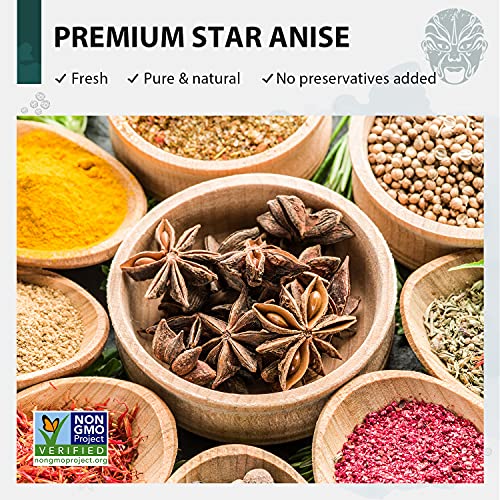 Soeos Star Anise, Anise Seeds, Whole Chinese Star Anise Pods for Baking and Tea, Star Anise Whole, 4 oz