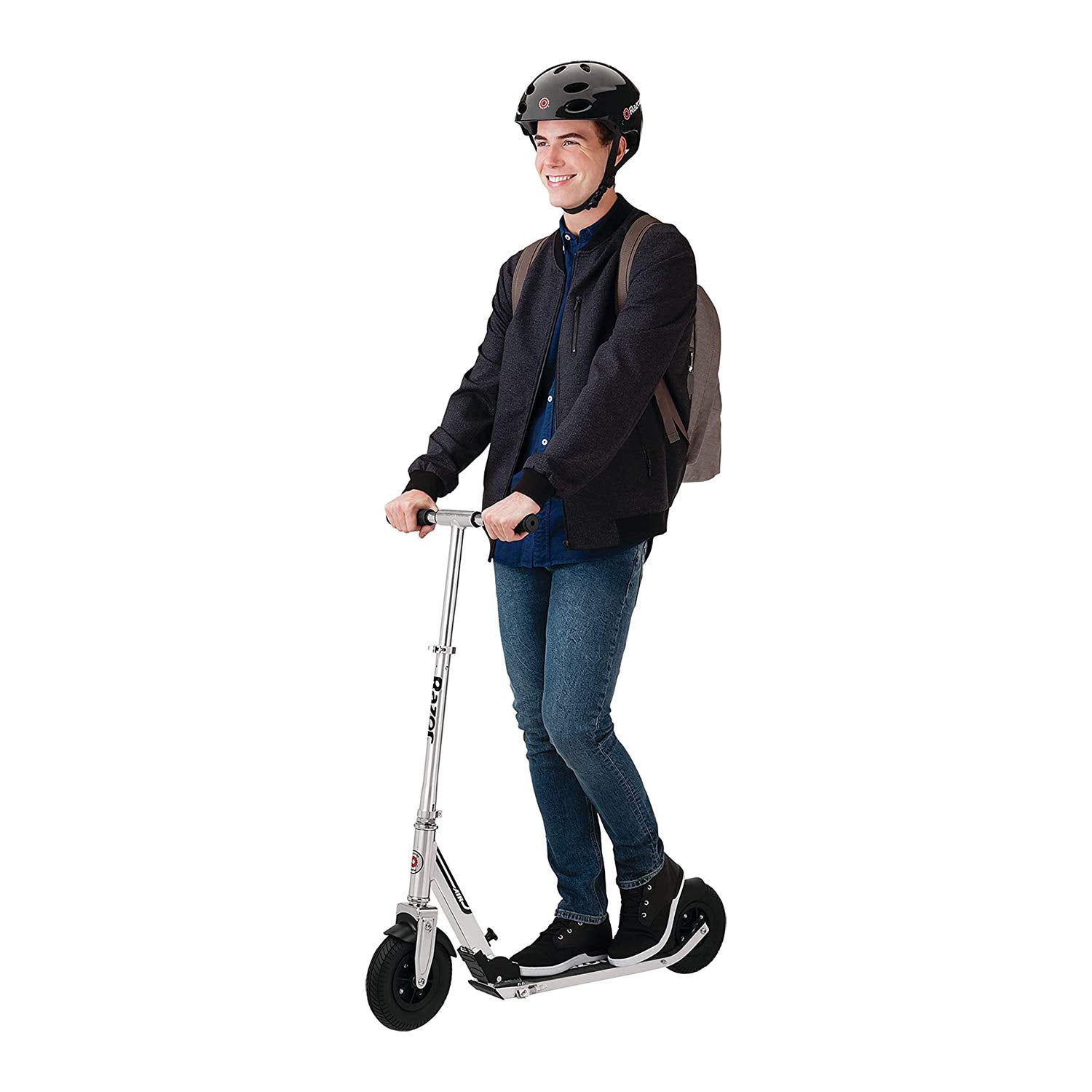 Razor A5 Air Kick Scooter for Kids Ages 8+ - Extra-Long Deck, 8" Pneumatic Rubber Wheels, Foldable, Anti-Rattle Handlebars, For Riders up to 220 lbs