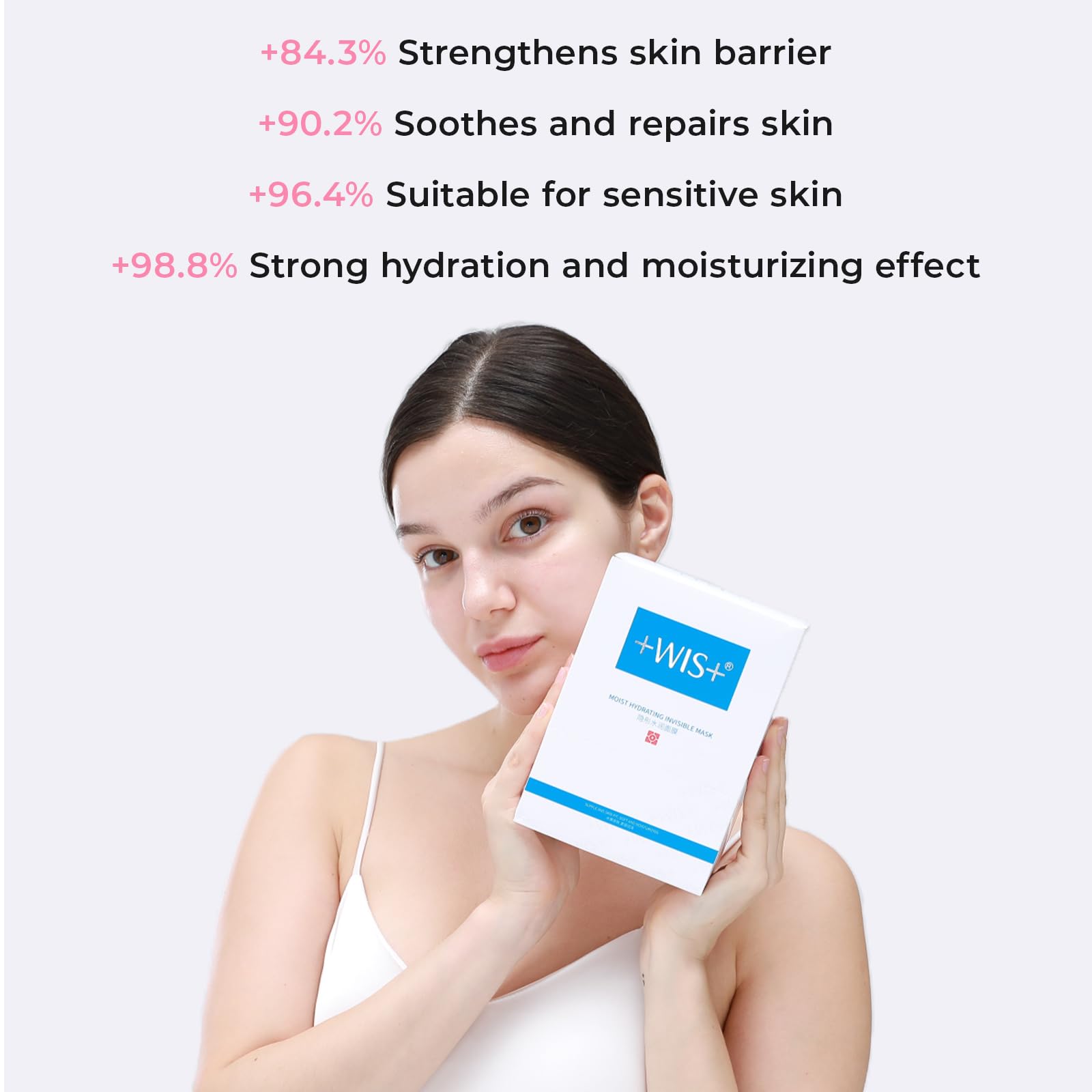 +WIS+ Intensive Hydrating Facial Mask 24 EA with Hyaluronic Acid Serum for Dry, Dehydrated, Oily Skin, Anti-Aging Face Mask to Pore Minimizing, Elasticity Improvement and Repair Dehydrated Skin