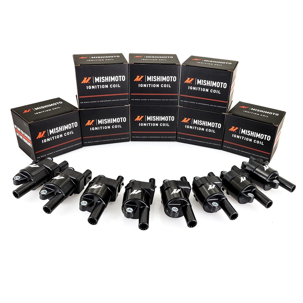 Mishimoto Ignition Coil, Compatible with GM LS2/LS3/LS4/LS7/LS9 (Round), Set of 8