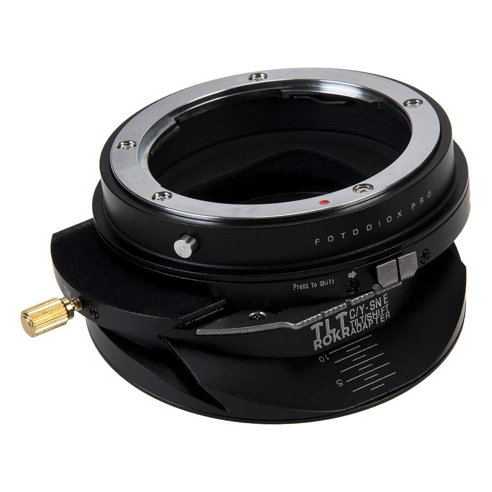 Fotodiox Pro TLT ROKR - Tilt/Shift Lens Mount Adapter Compatible with Contax/Yashica (CY) SLR Lenses to Sony Alpha E-Mount Mirrorless Camera Body