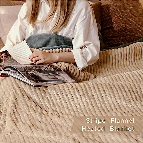 Heated Blanket 50''x60''-Soft and Comfortable Electric Throw,5 Heat Settings and 3H Auto Shut-Off Heating Blanket ETL&FCC Certification Machine Washable (Blue)