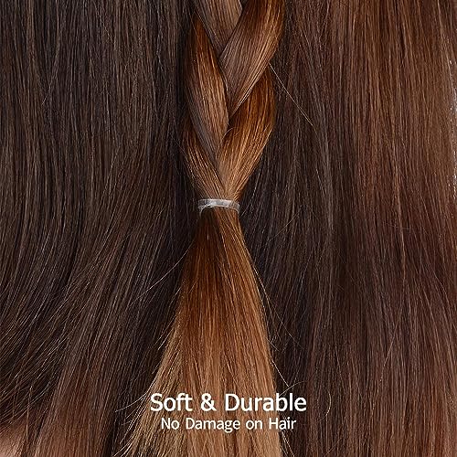 HOYOLS Clear Elastic Hair Rubber Bands, 1500pcs Mini Small Clear Ponytail Elastics Holders for Blond Kids Girls Hair No Crease Damage No Hurt 1 Inch TPU