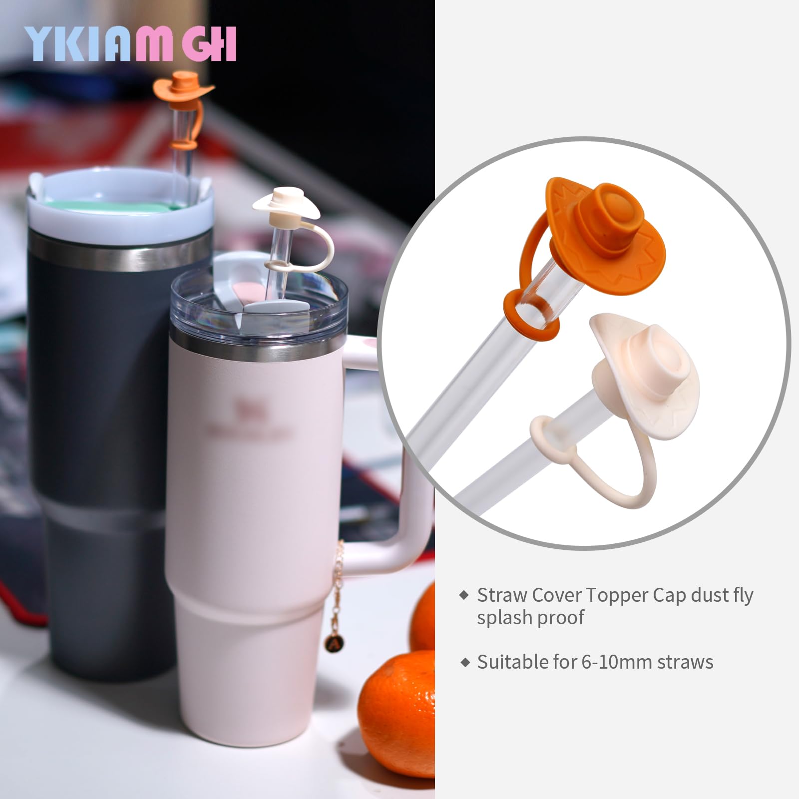 210pcs Water Bottle Stickers and 4pcs Cowboy Straw Covers Cap for Stanley