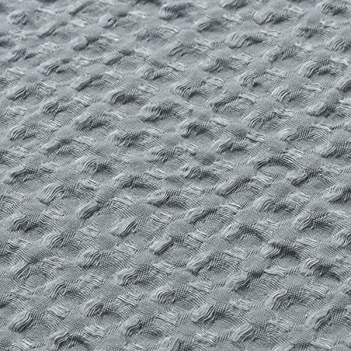 Chezmoi Collection Wilmer 3-Piece Waffle Weave Comforter Set - Soft and Cozy All Season Bedding Set, Full, Gray