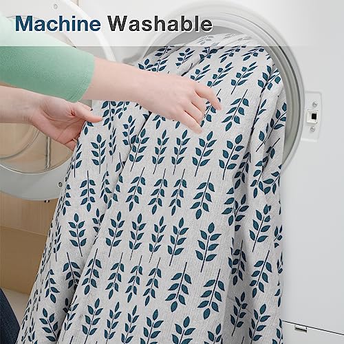 WILLOW WEAVE Picnic Blankets Washable | Beach Mat Sand Free Waterproof | Camping Blankets | Emergency Blankets | Picnic Baskets Accessories with Waterproof Backing and Shoulder Strap - BlueLeaf