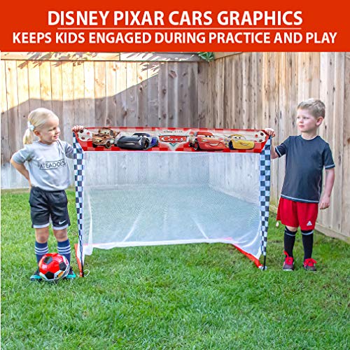 GoSports Disney Soccer Goal Set for Kids - Includes Single 4’ x 3’ Backyard Soccer Goal, Soccer Ball and Sport Cones - Encourage Early Interest in Soccer