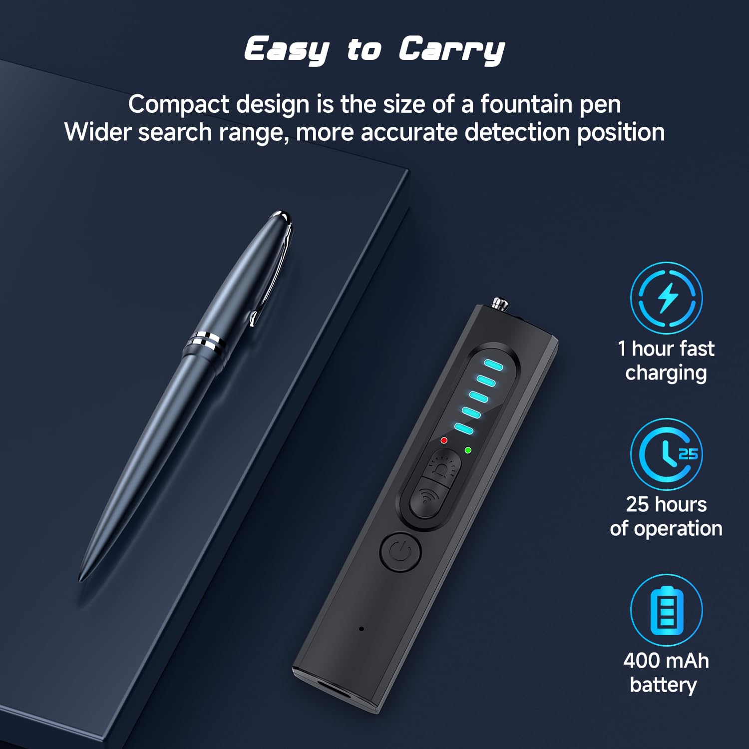 HOMHOW Hidden Camera Detectors,2024 Portable Anti Spy Detector,Camera Detector Spy Camera Finder,GPS Detector,Bug Detector,Camera Detector for Hotels,Home,Car,Office-6 Levels Sensitivity