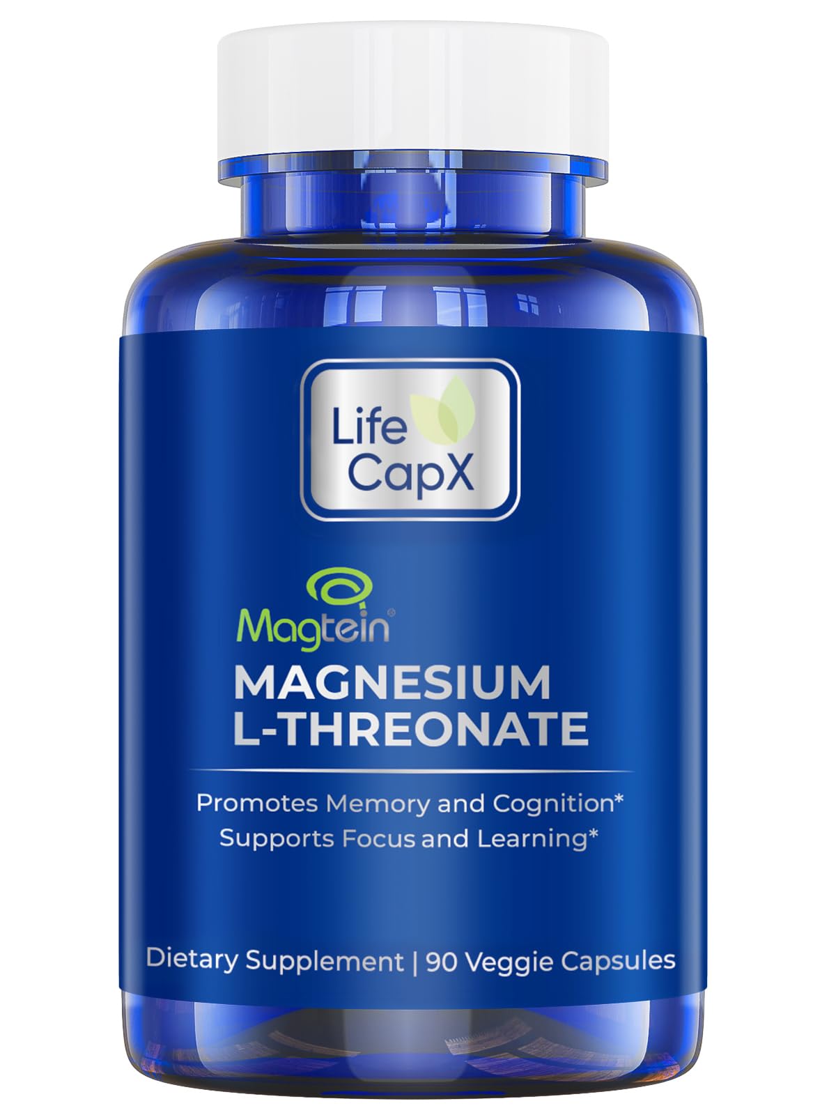 LIFE CAPX Magnesium L-Threonate Capsules, Original Patented Magtein™ Form of Magnesium (Mg), Improve Memory, Cognition and Sleep Quality (90 Capsules)