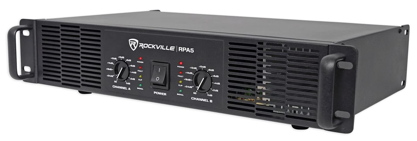 Rockville RPA5 1000W Peak / 400W RMS 2-Channel Power Amplifier, Rack Mountable - Perfect for Live Sound, Pro Audio, DJs