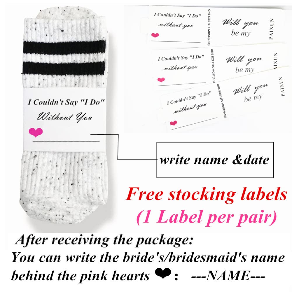 PAIXUN Women Personalized Bride Maid Of Honor Bridesmaid Wedding Gift Socks Bridal Party Custom Socks Label Proposal Socks