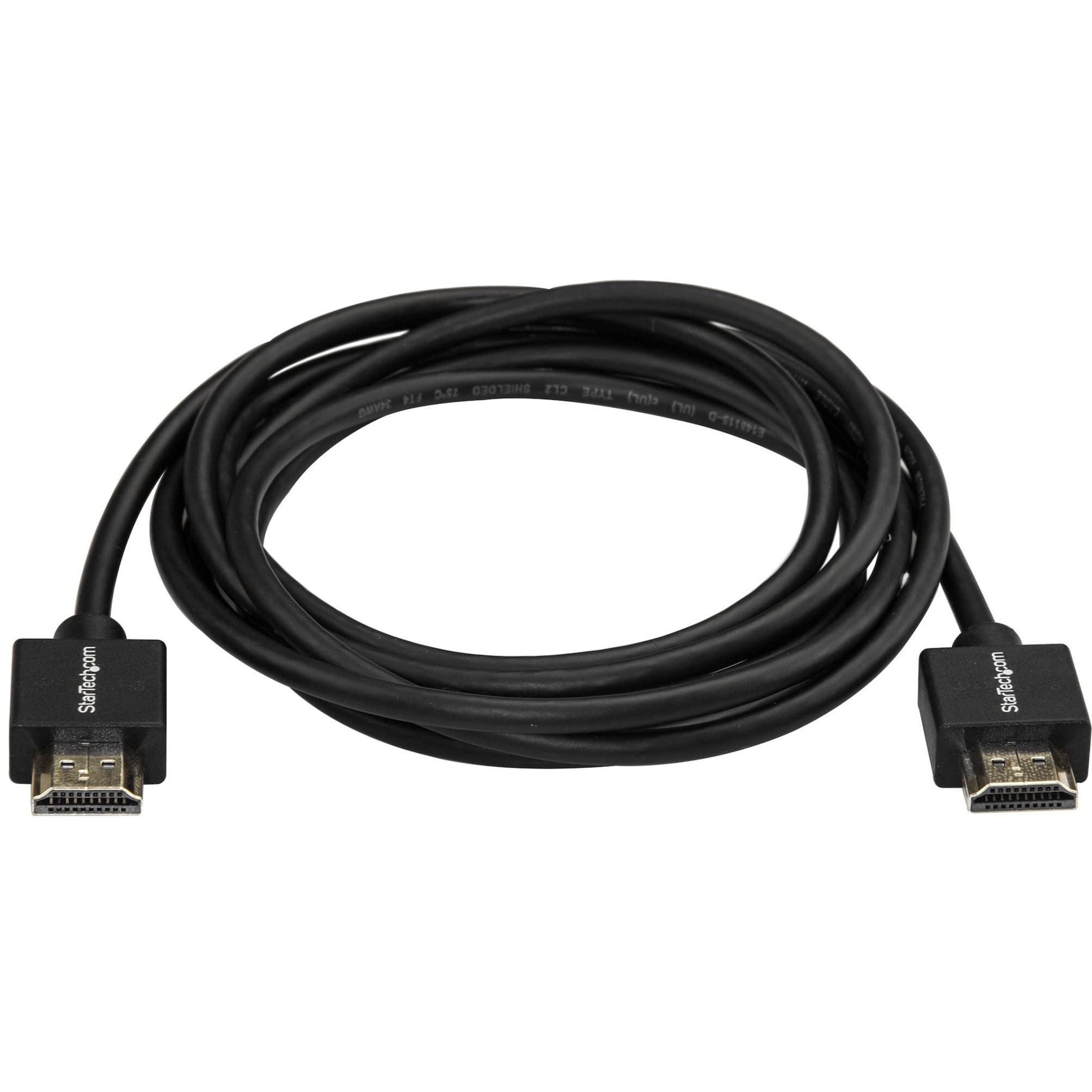 StarTech.com 6.6ft (2m) Slim HDMI 2.0 Cable, 4K 60Hz High Speed HDMI Cable w/Ethernet, HDR10, HDMI Cord, M/M Gripping