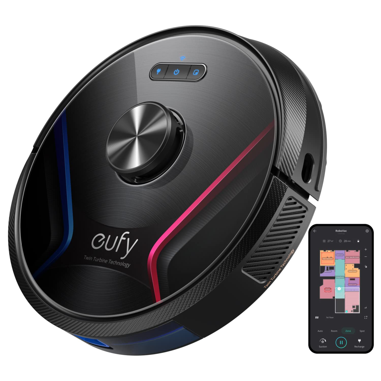 eufy Anker RoboVac X8 - Robot Vacuum Pet Hair, iPath Laser Navigation, Twin-Turbine 2000Pa x2 Suction, AI. Map 2.0 Technology, Wi-Fi, Floor Cleaner, Ideal for Pet Owners