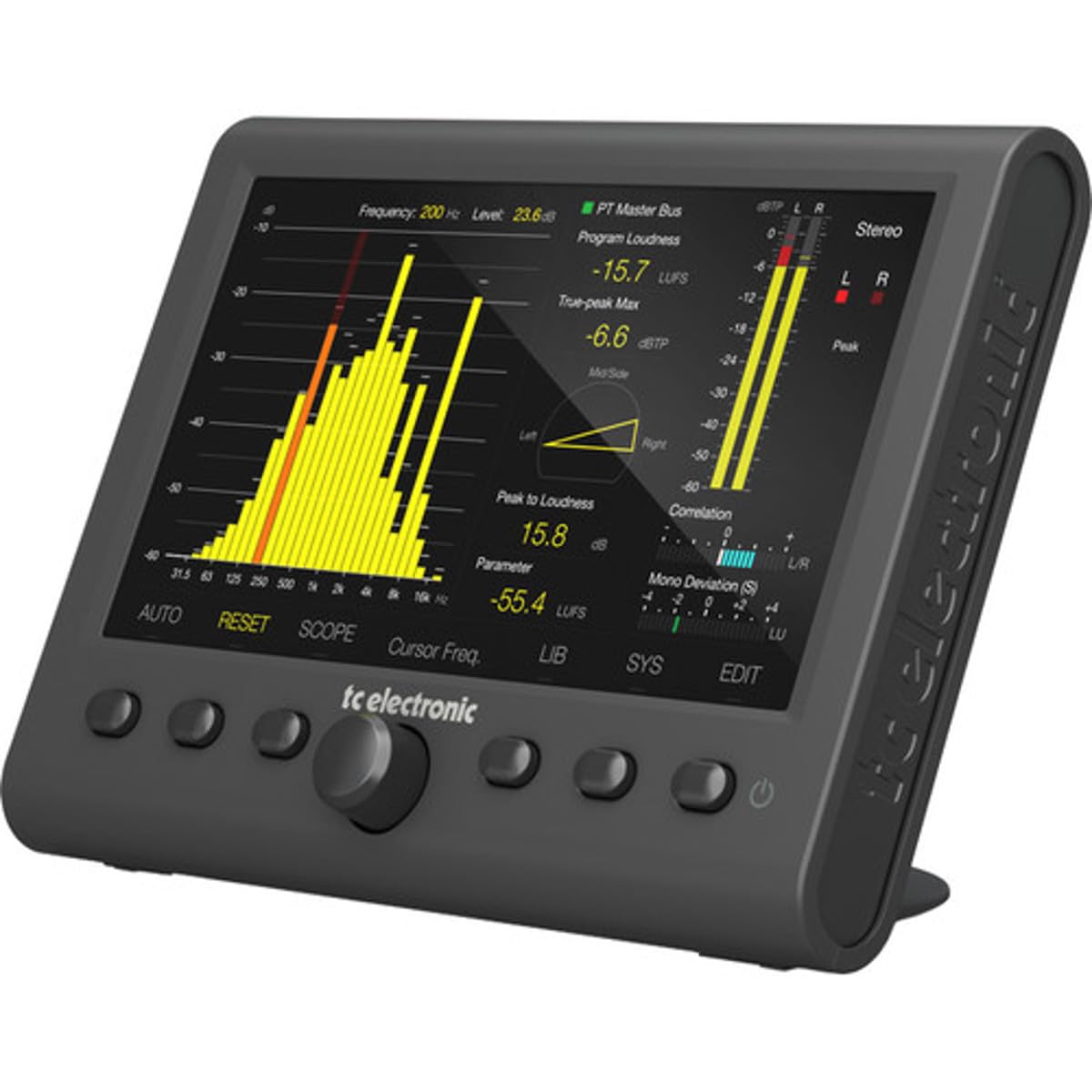 TC Electronic CLARITY M STEREO Stereo Audio Meter with 7" High Resolution Display and USB Connection for Plug-In Metering