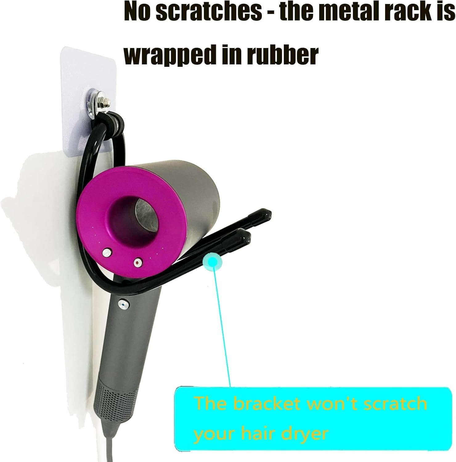 Universal Hair Dryer Holder Wall Mount, Blow Dryer Holder Rack, Hair Tool Organizer for Bathroom & Bedroom Hair Care & Styling Tools Storage and Organizer - Adhesive/Drilling Installation