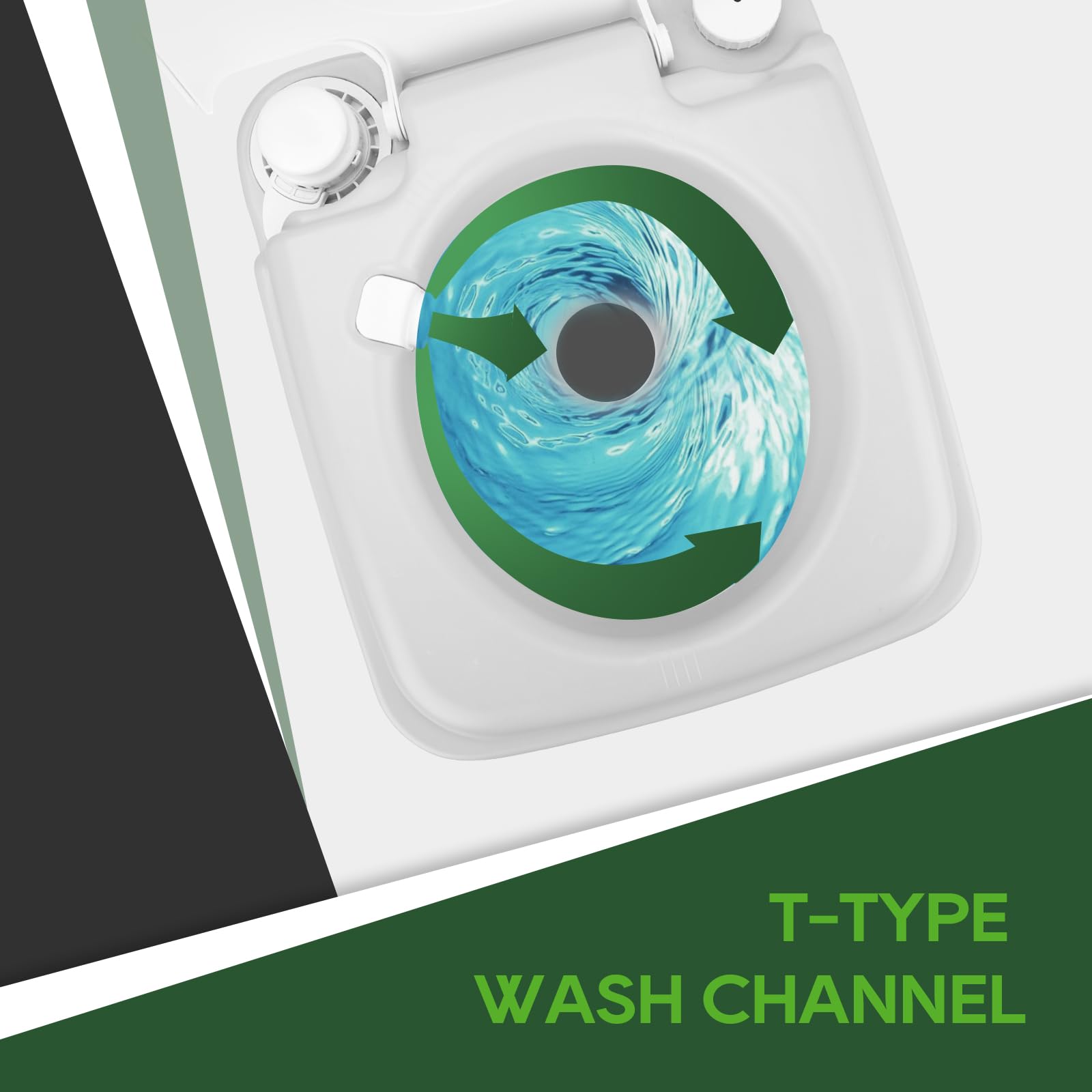 RVGUARD Portable Toilet, Camping Portable Toilet for Adults, 5.3 Gallon Waste Tank with Level Indicator, Come with Carry Bag and Wash Sprayer, for Camping, RV, Yacht and Truck Driver Use