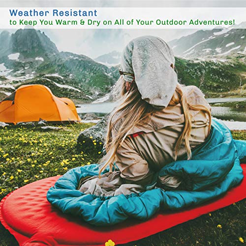 Sleeping Bag - Lightweight Envelope-Style 32F Rated Outdoor Sleeping Bag with Hood and Carry Bag for Backpacking, Camping and Hiking by Wakeman (Navy)