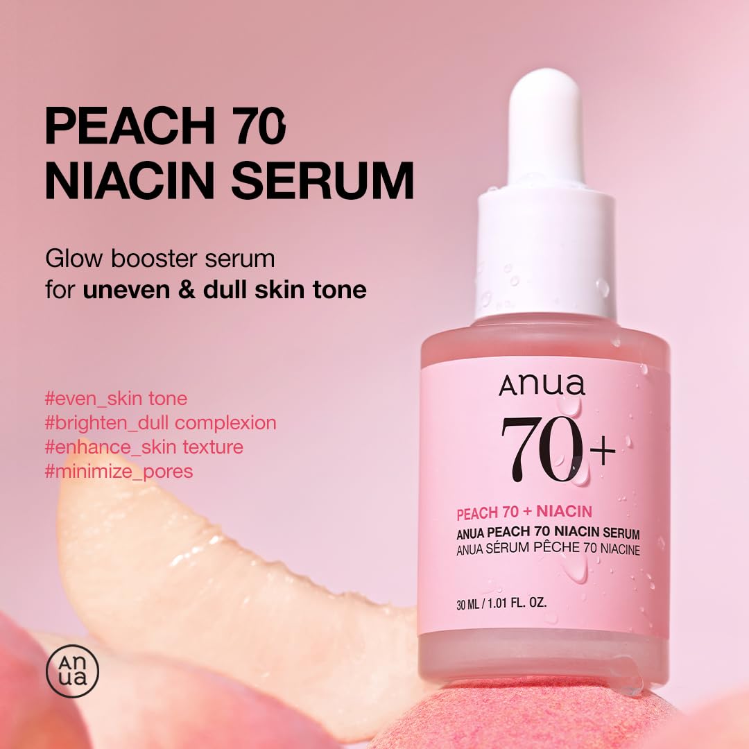 Anua Peach 70 Niacinamide Serum 30ml / brightening hydrating face serum/daily clean beauty (1.01 fl. oz.)