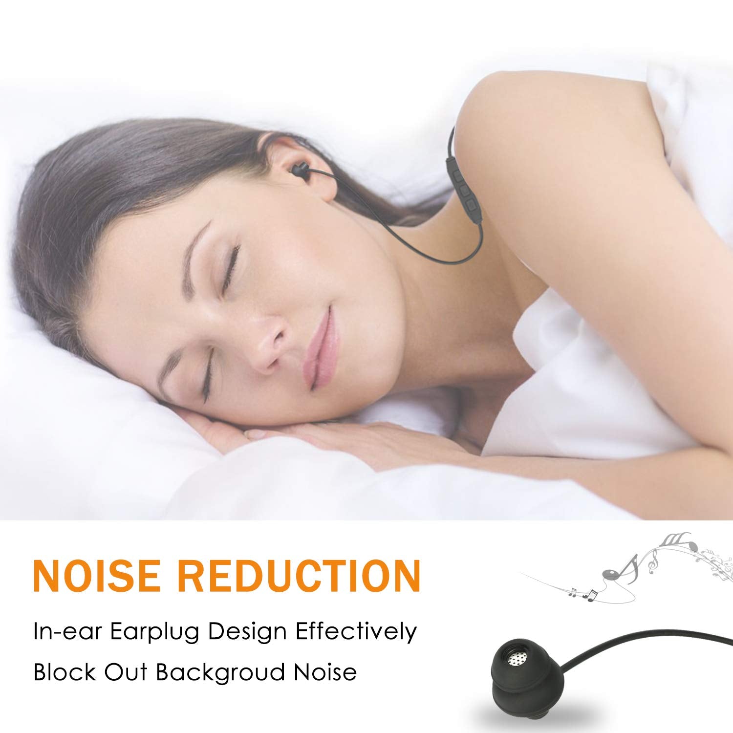 Goojodoq Bluetooth Sleep Headphones Bluetooth 4.2 Wireless Soft in-Ear Sleeping Earbuds, 18 Hours Music time, Wireless Sleep Headsets for Insomnia, Side Sleeper, Gym, Relaxation and Sports-Black