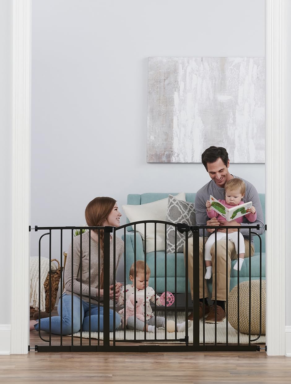 Regalo 58-Inch Home Accents Super Wide Walk Through Baby Gate, Includes 6-Inch, 8-Inch and 12-Inch Extension, 4 Pack of Pressure Mounts and 4 Pack of Wall Cups and Mounting Kit