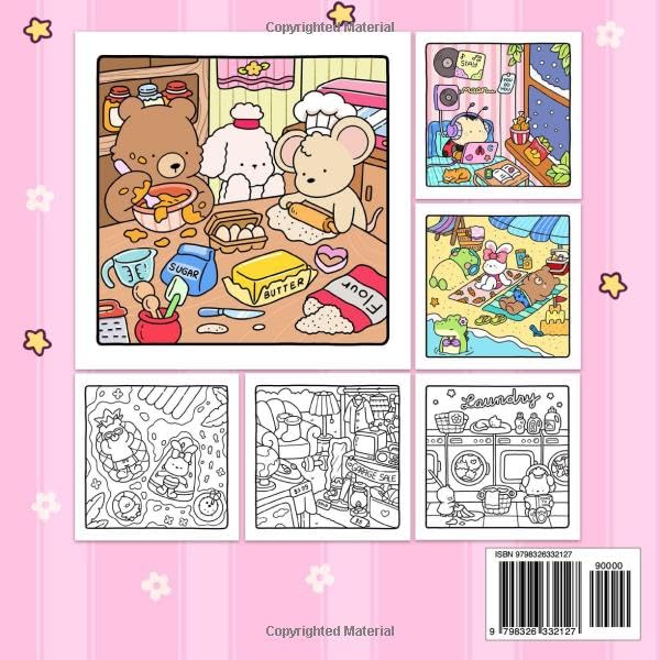 Cozy Friends: Coloring Book for Adults and Teens Featuring Super Cute Animal Characters with Easy and Simple Designs for Relaxation (Cozy Spaces Coloring)