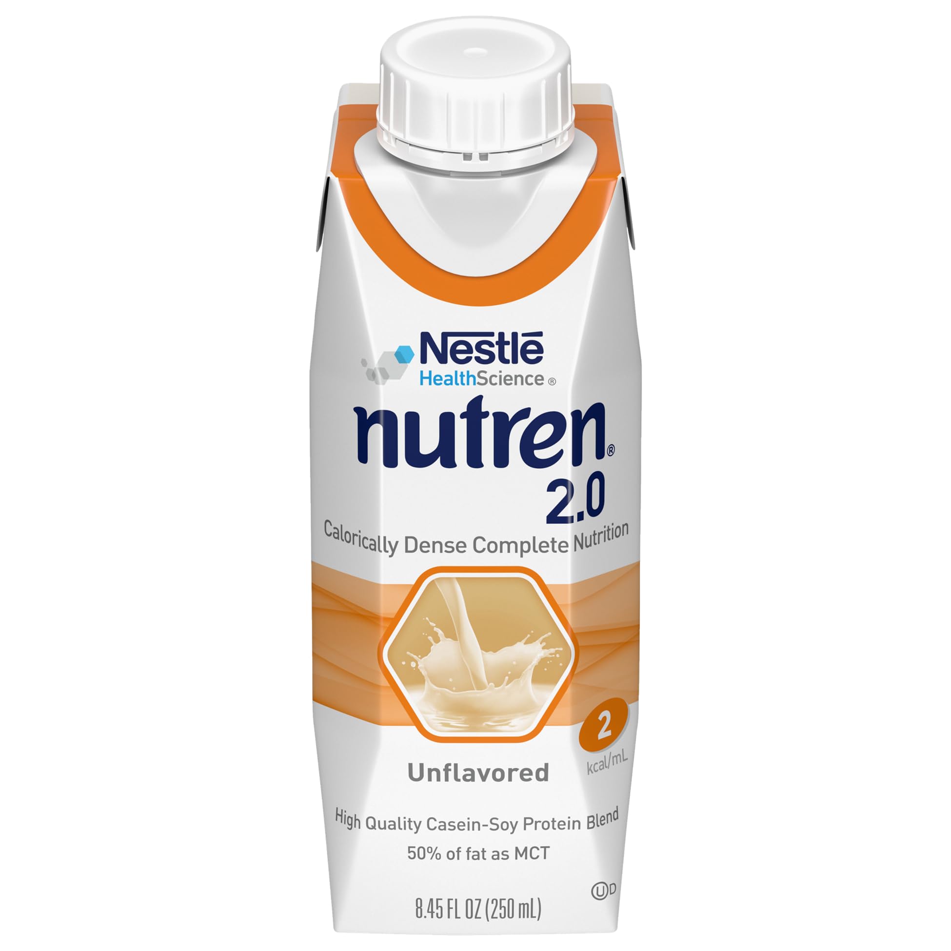 Nutren (2.0 kcal/mL) Calorically-Dense Tube Feeding Formula, Unflavored, 8.45 Fl Oz or 250 mL (Pack of 24)