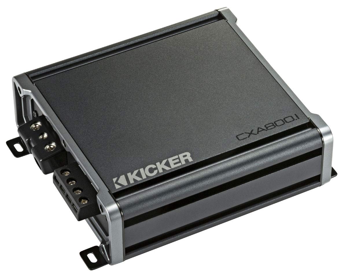 American Sound Connection Kicker Bundle Compatible with 2014 - UP Chevy Silverado Crew Cab 43C124 Dual 12" Loaded Sub Box Enclosure with 46CXA8001 Amplifier
