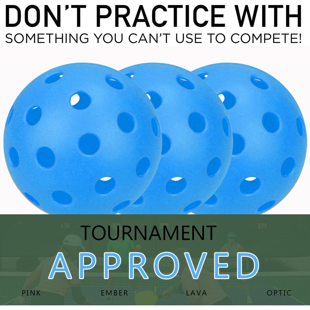 Spunspon 6 Pack Sports Outdoor Pickleballs - 40 Pickleball Balls - USA Pickleball Balls (USAPA) Approved - Official US Open Ball (Deep Blue)