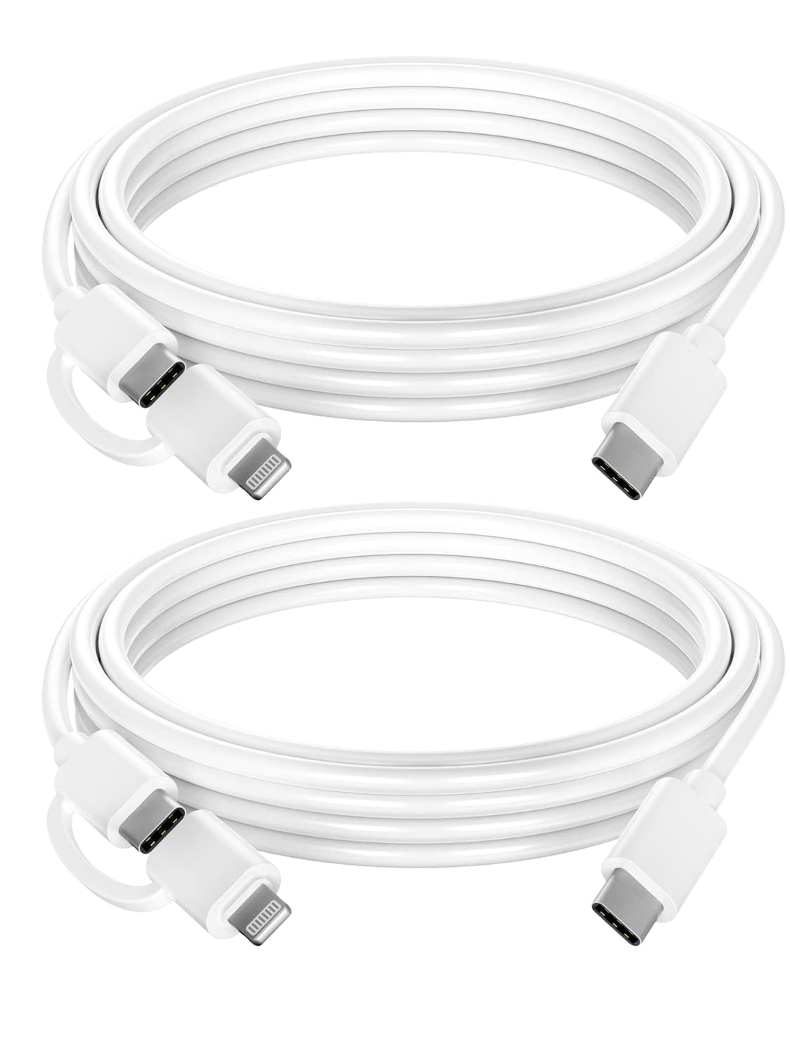 Quntis 2 in 1 USB C to C/Lightning Cable, 2Pack 6.6FT iPhone 15 16 USB C Multi Charging Cable [MFi Certified] 60W Fast Charger Cord C to Lightning/Type C for iPhone iPad Pro Samsung MacBook